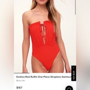 Blue Life red Swimsuit, worn once!